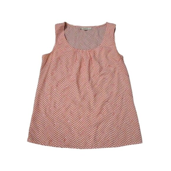 Loft Size Small Womens Orange & White Striped Sleeveless Shirt. #R-2 - Picture 1 of 6
